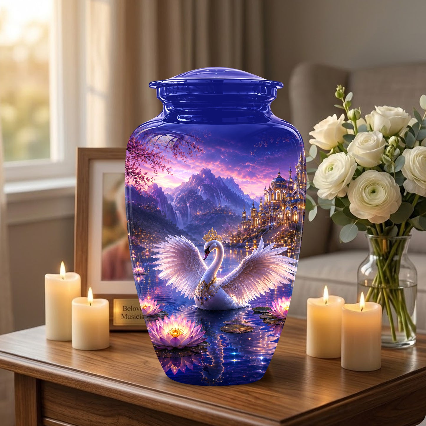 Swan Lake Fantasy Urn - Majestic Burial Urns For Loved Ones Ashes