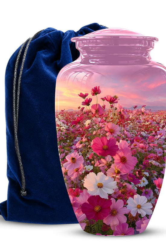 Flower Field Cremation Urn - Decorative Premium Funeral Urns On Sale