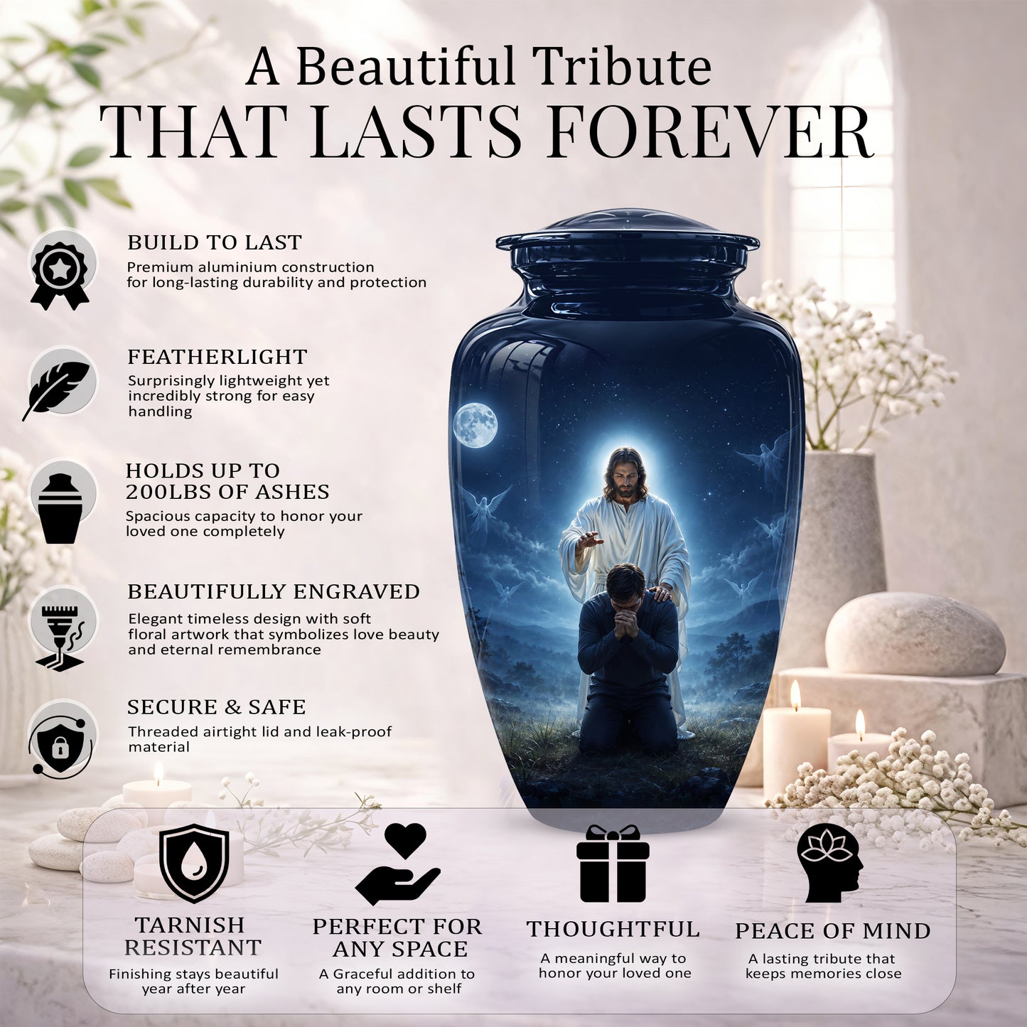 Jesus In Gethsemane Cremation Urn - Spiritual Urns To Tribute Ashes