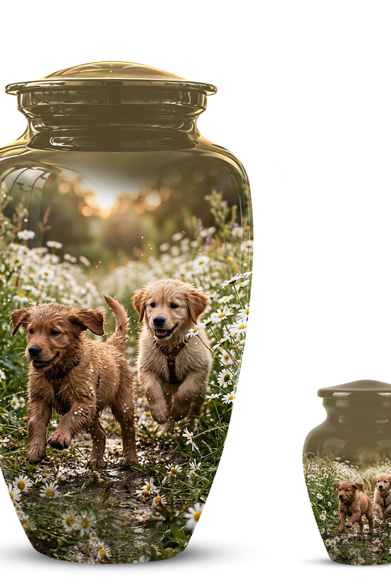 Playful Dog Puppy Urn - Personalized Memorial Urns For Pet Ashes