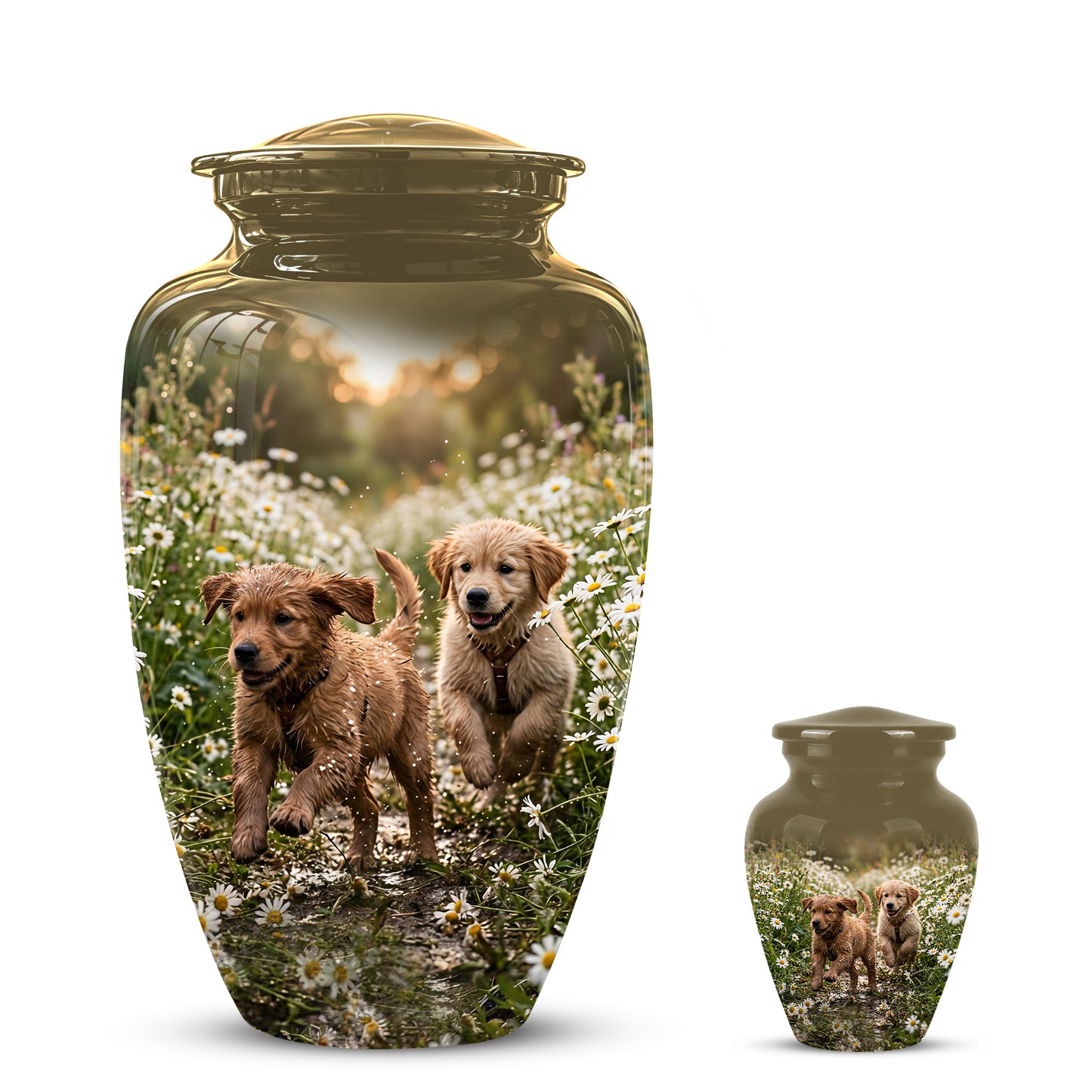 Playful Dog Puppy Urn - Personalized Memorial Urns For Pet Ashes