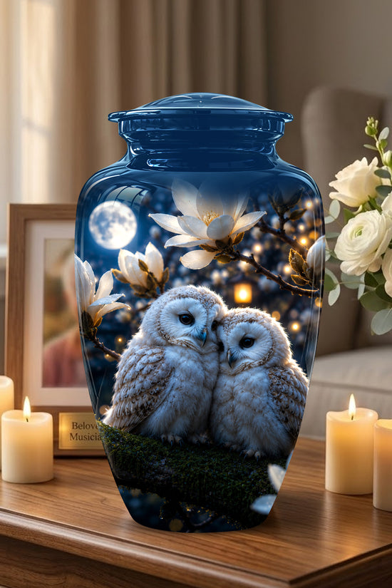 Owl Couple Cremation Urn - Beautiful Memorial Urns For Lover's Ashes