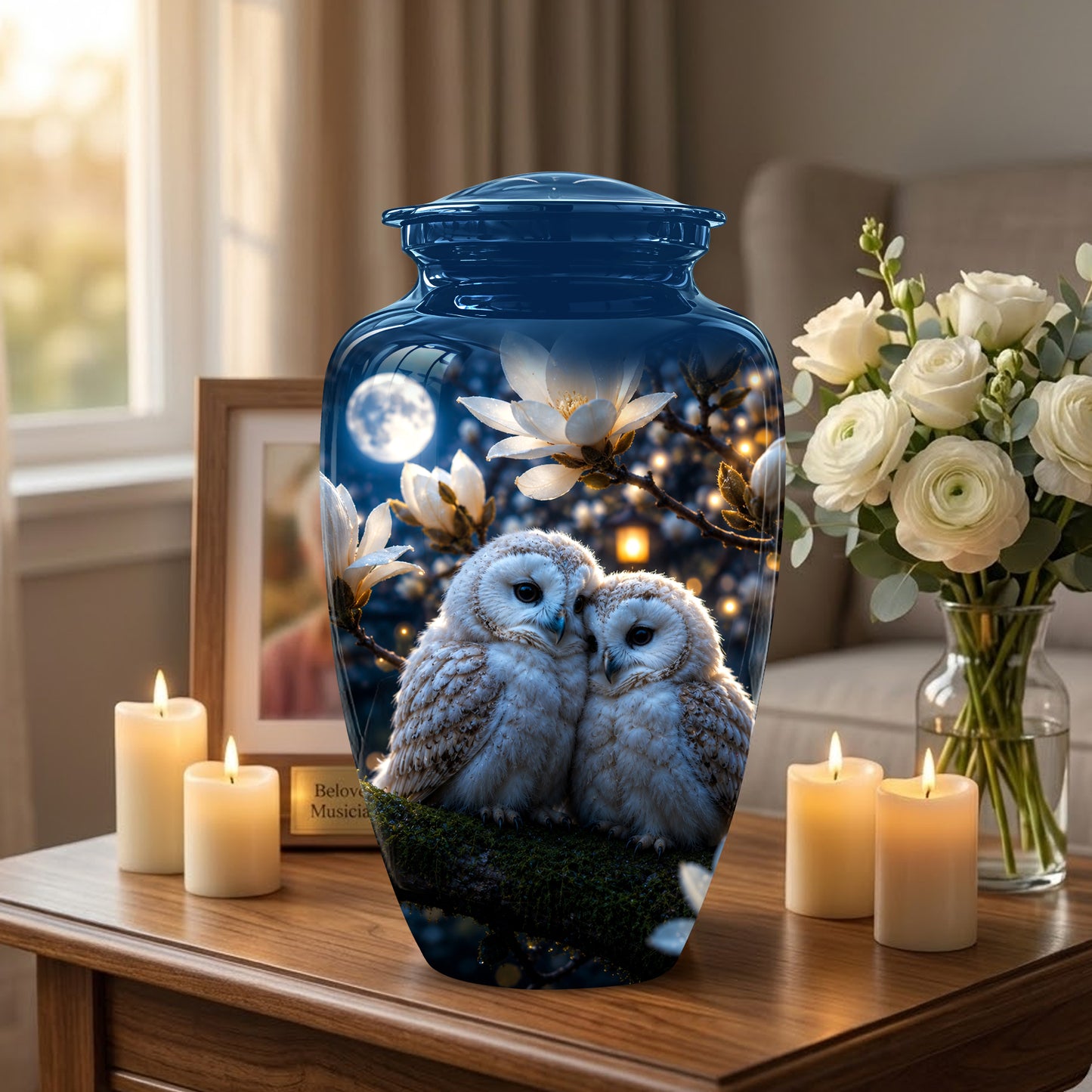 Owl Couple Cremation Urn - Beautiful Memorial Urns For Lover's Ashes