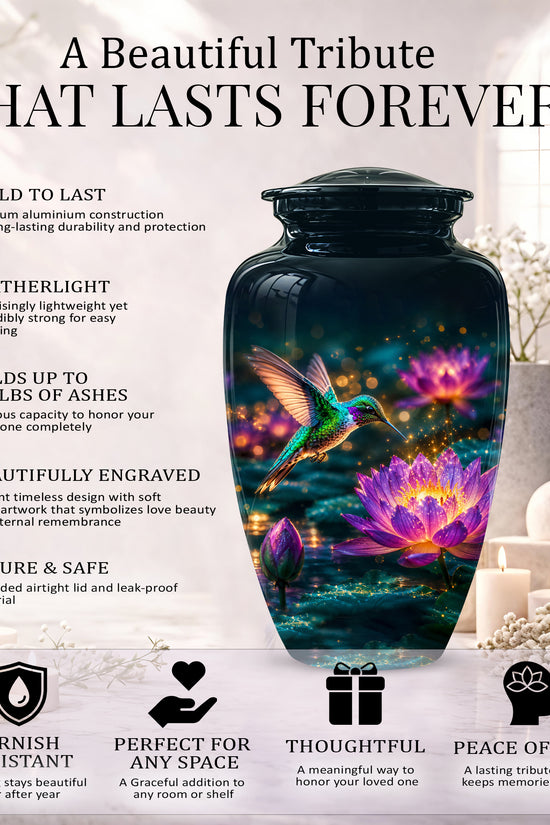 Beautiful Handcrafted Hummingbird Urn - Custom Memorial Urns For Ashes