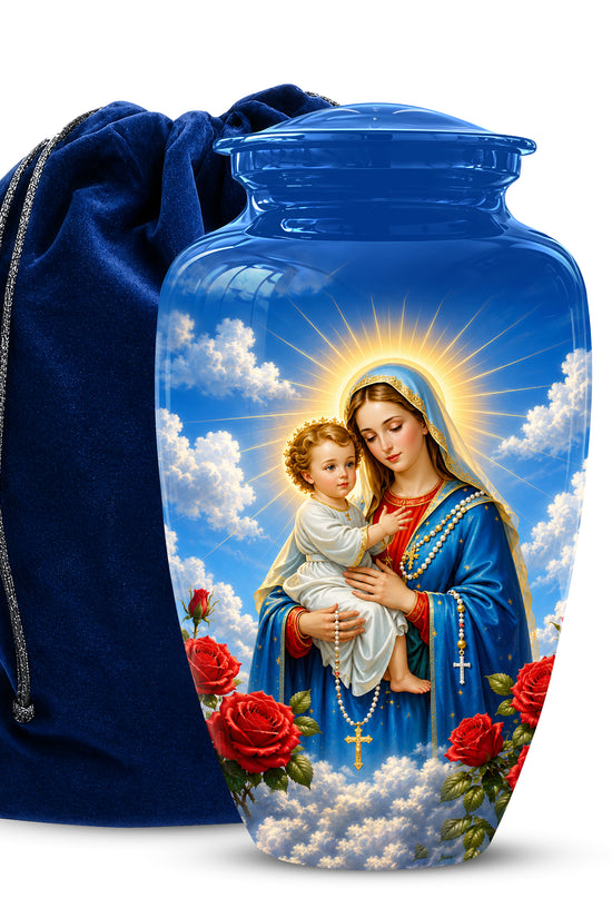 Catholic Virgin Mary & Baby Jesus Urn - Personalized Spiritual Urns