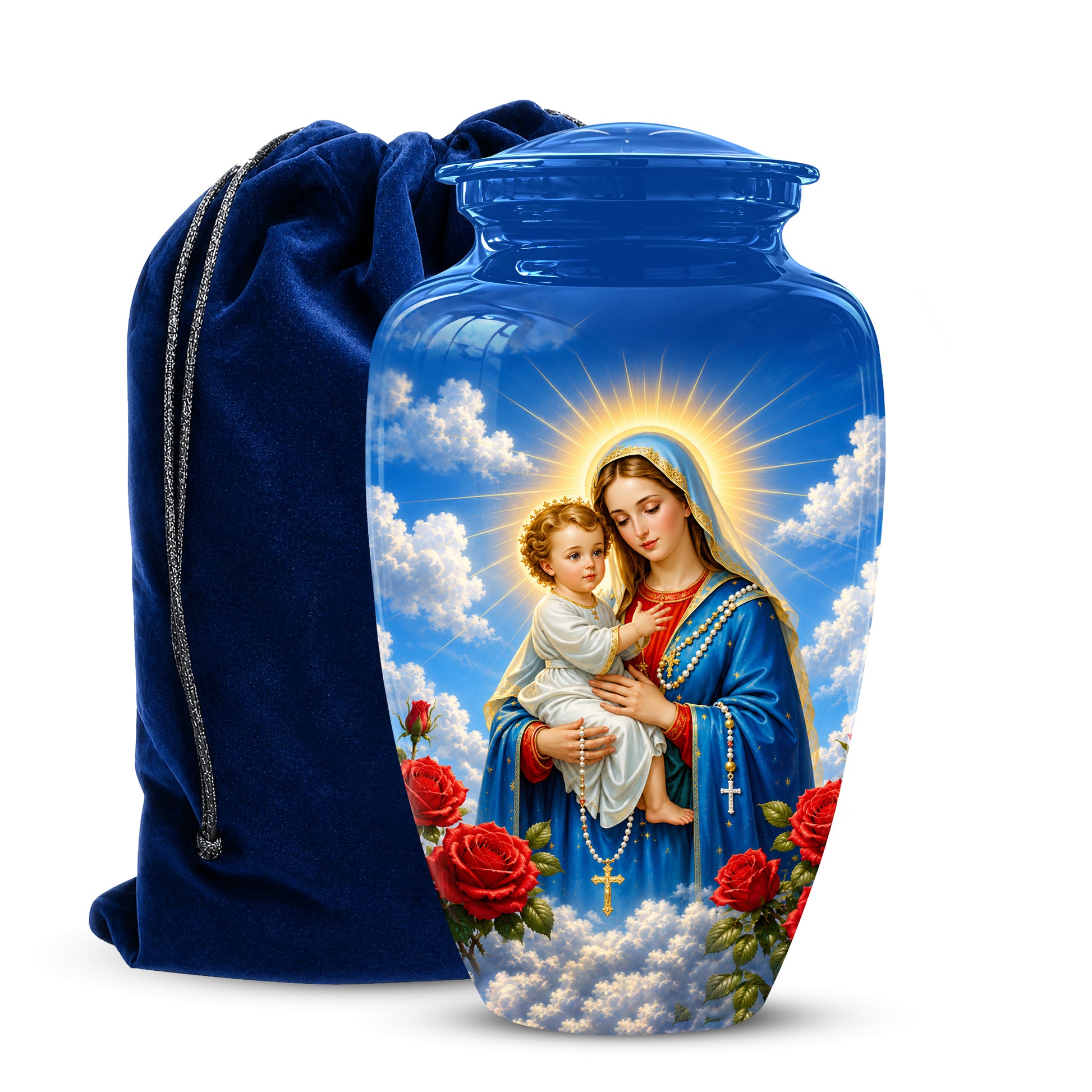 Catholic Virgin Mary & Baby Jesus Urn - Personalized Spiritual Urns