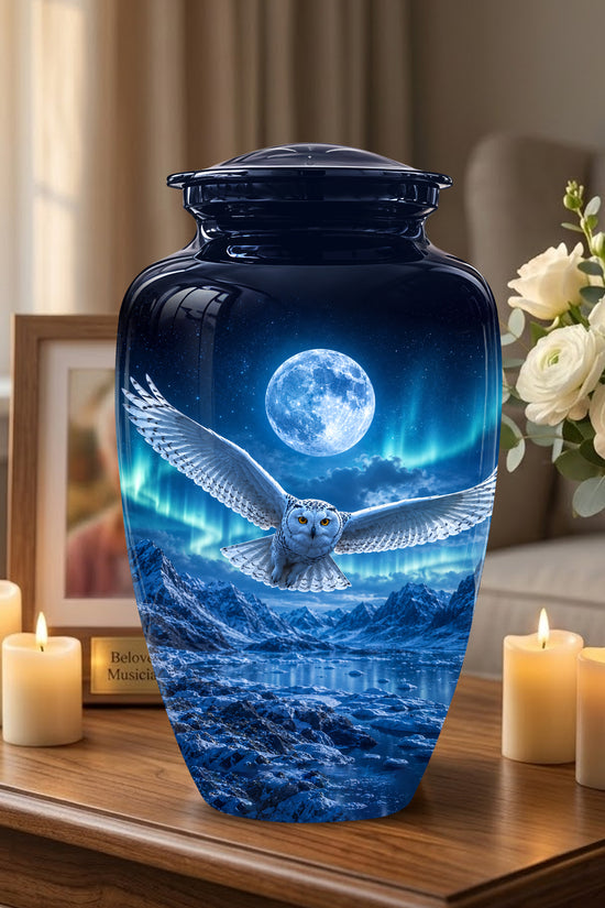 Flying Owl Memorial Urn - Night Owl Cremation Urns For Human Ashes