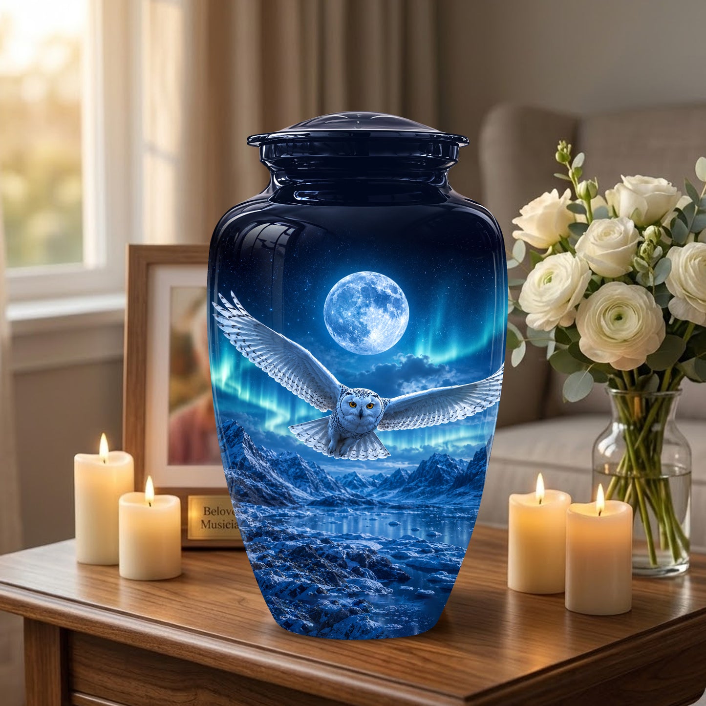 Flying Owl Memorial Urn - Night Owl Cremation Urns For Human Ashes