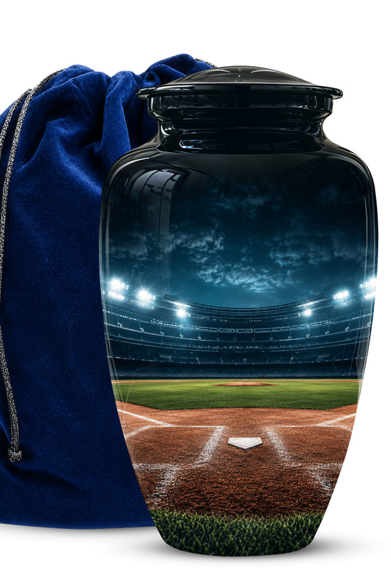 Personalized Baseball Ground Cremation Urn - Aluminium Memorial Urns