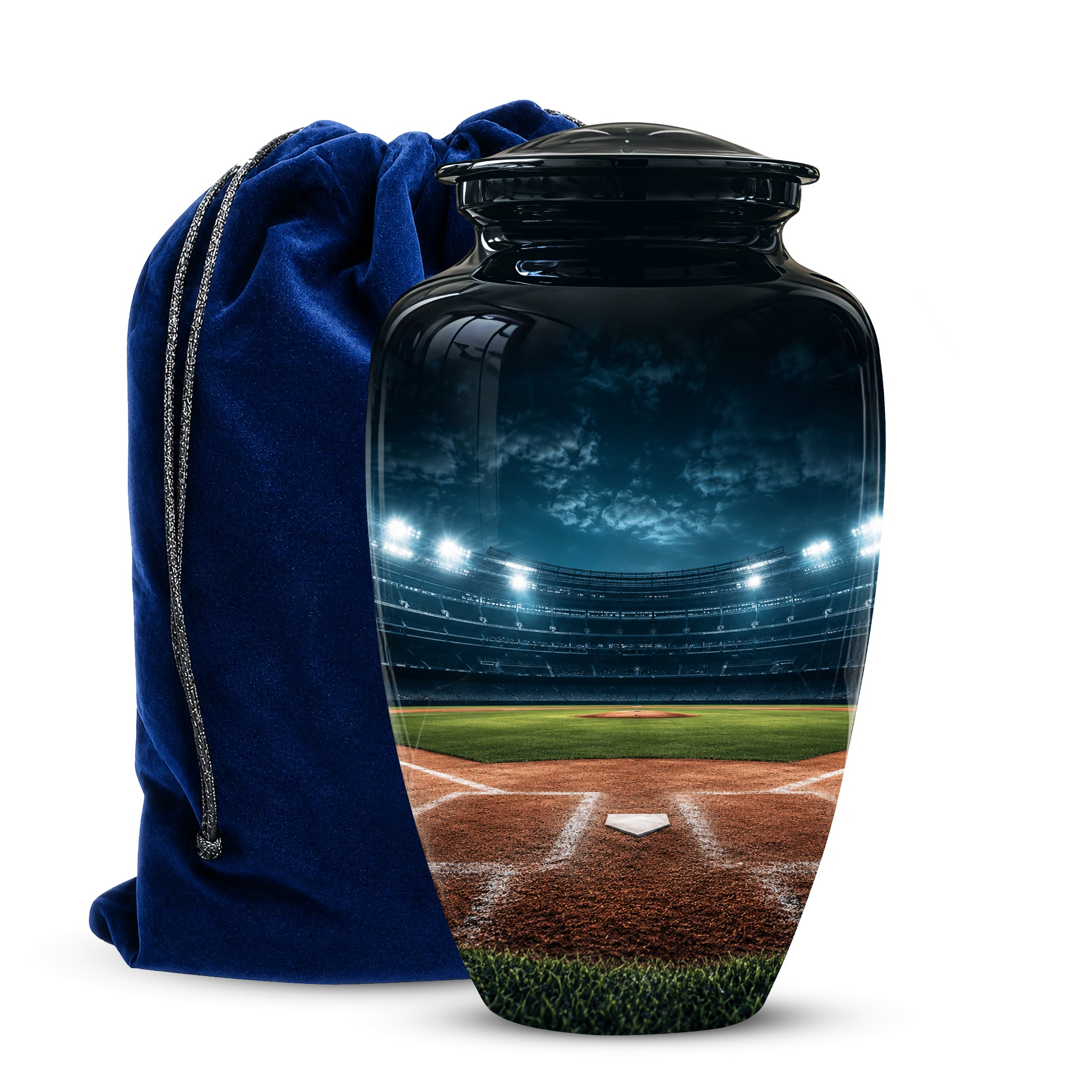 Personalized Baseball Ground Cremation Urn - Aluminium Memorial Urns