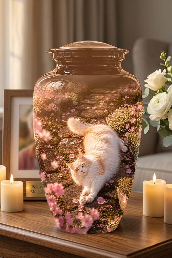 Fluffy Cat Cremation Urn - Custom Burial Memorial Urns On Sale