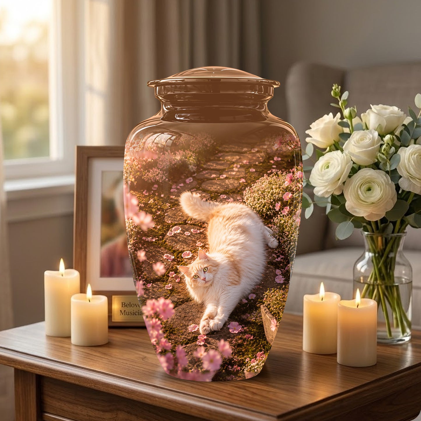 Fluffy Cat Cremation Urn - Custom Burial Memorial Urns On Sale