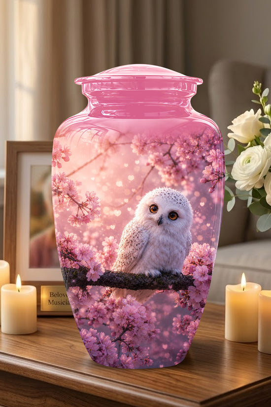 Baby Owl Cremation Urn for Ashes – Handcrafted Personalized Burial Urn