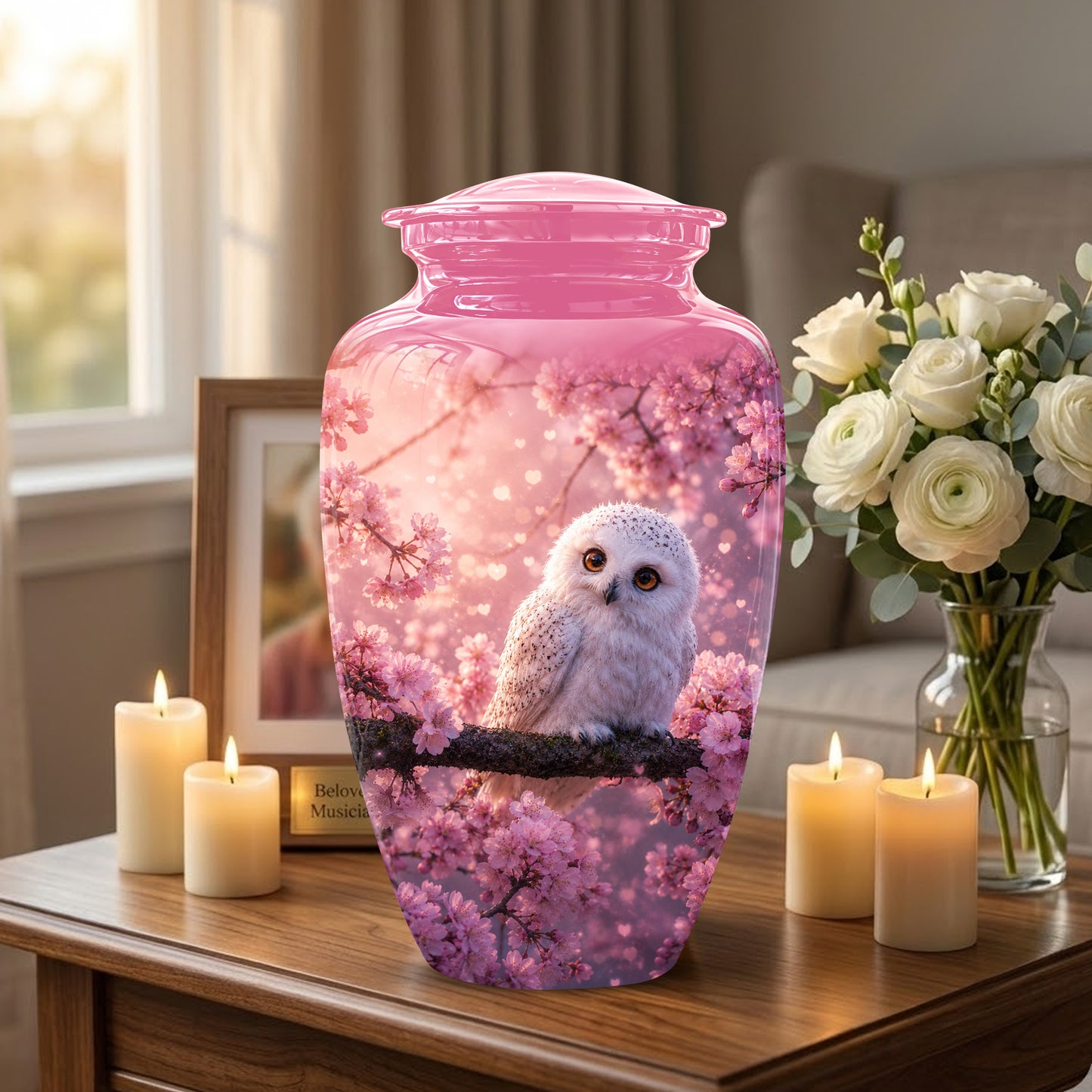 Baby Owl Cremation Urn for Ashes – Handcrafted Personalized Burial Urn