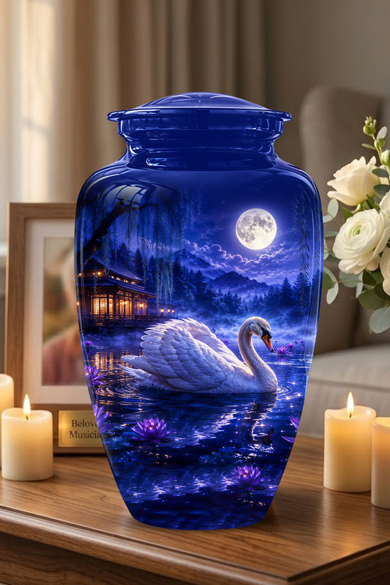 White Swan Memorial Urn - Personalized Funeral Urns On Sale For Ashes