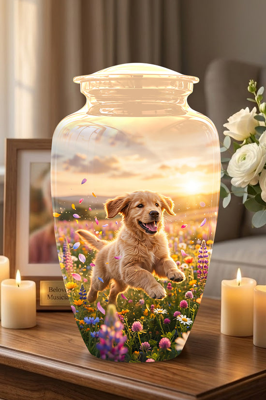 Playing Puppy Cremation Urn - Custom Memorial Urns For Pet Dog Ashes