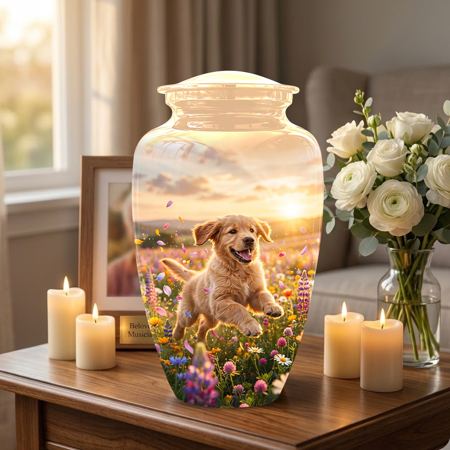 Playing Puppy Cremation Urn - Custom Memorial Urns For Pet Dog Ashes