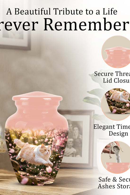 Fluffy Cat Pet Cremation Urn - Beautiful Pet Memorial Urns For Ashes
