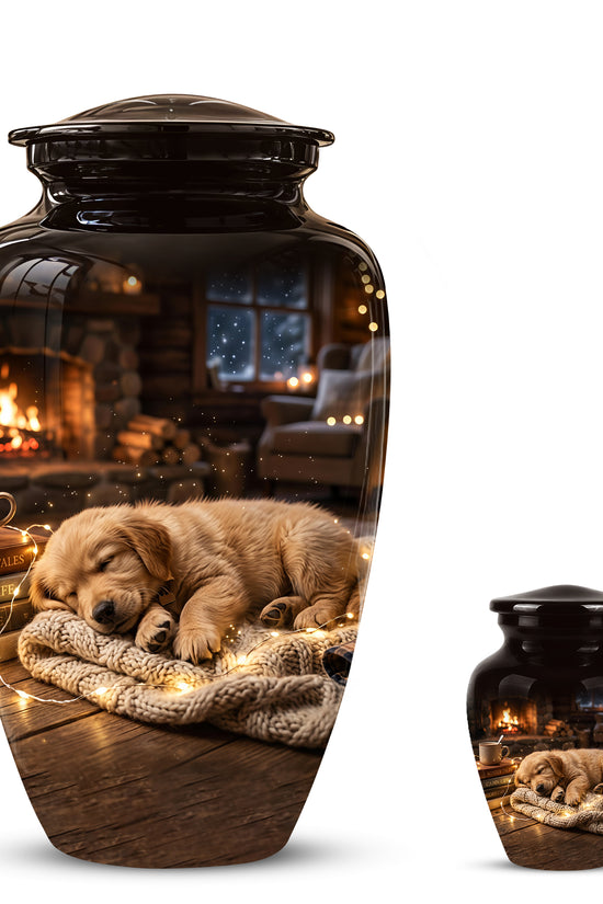 Dog Puppy Cremation Urn - Resting Eternal Memorial Urns For Pet Ashes