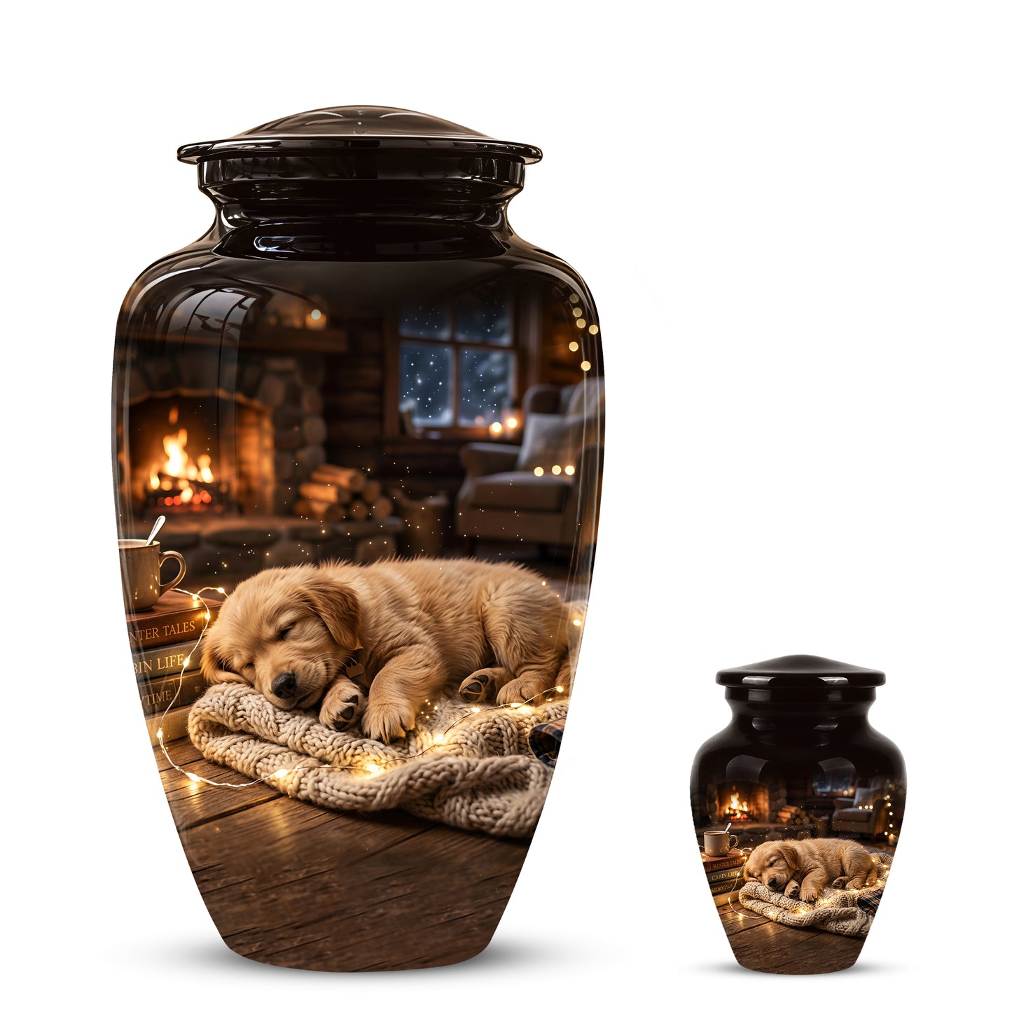 Dog Puppy Cremation Urn - Resting Eternal Memorial Urns For Pet Ashes
