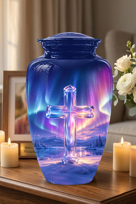 Celestial Cross Cremation Urn for Ashes – Peaceful Tribute Memorial Urn