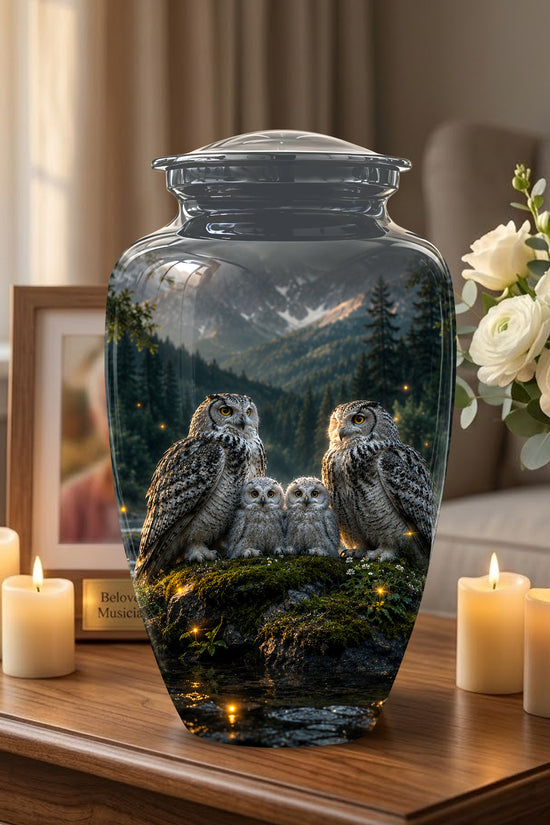 Owl Family Cremation Urn for Ashes – Beautifully Custom Memorial Urn