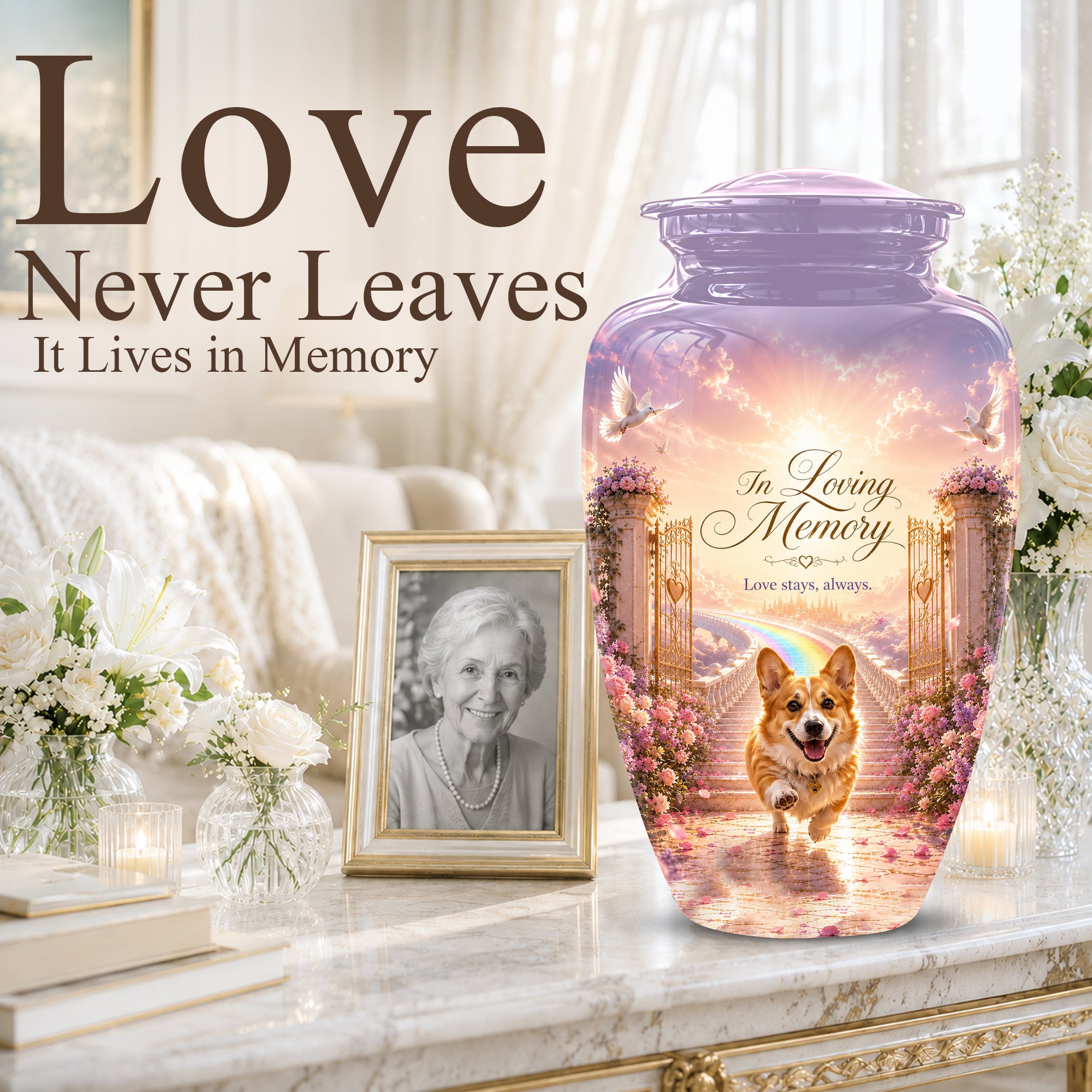 Pet Dog Memorial Urn – Personalized Dog Cremation Urn for Pets Ashes