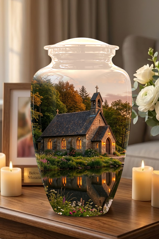 Christian Church Cross Burial Urn - Spiritual Burial Urns For Human Ashes