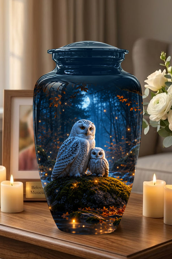 Owl With Owlet Themed Urn - Custom Cremation Urns For Human Ashes