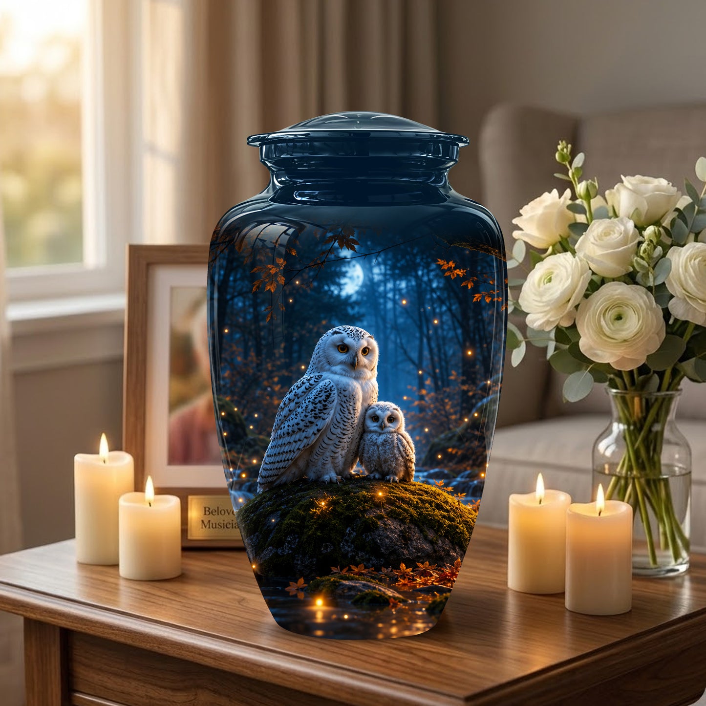 Owl With Owlet Themed Urn - Custom Cremation Urns For Human Ashes