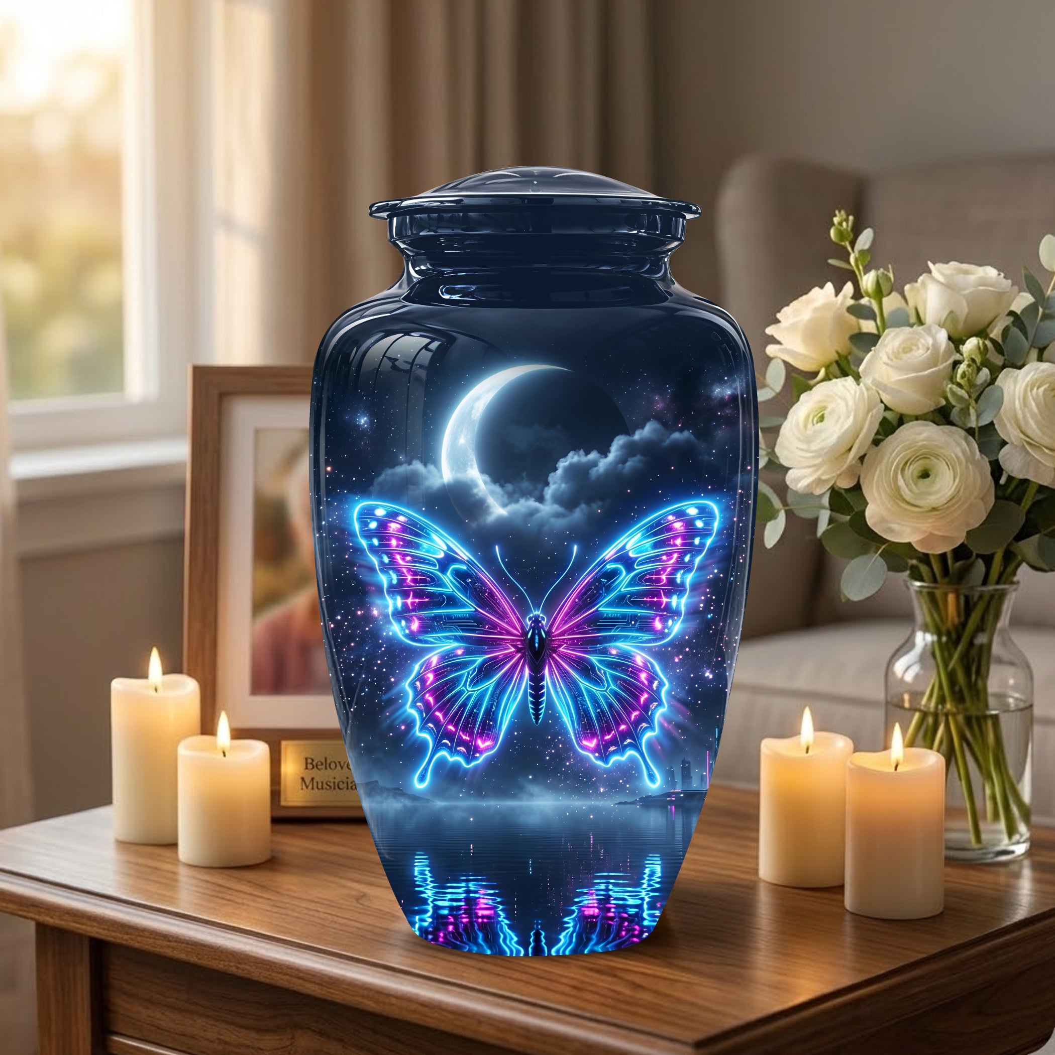 Colorful Flying Butterfly Urn - Moonlight Memorial Urns For Mom Ashes