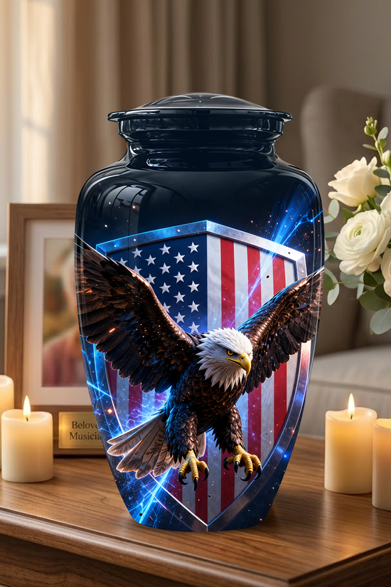 American Bald Eagle Memorial Urn - Personalized Funeral Urns For Ashes