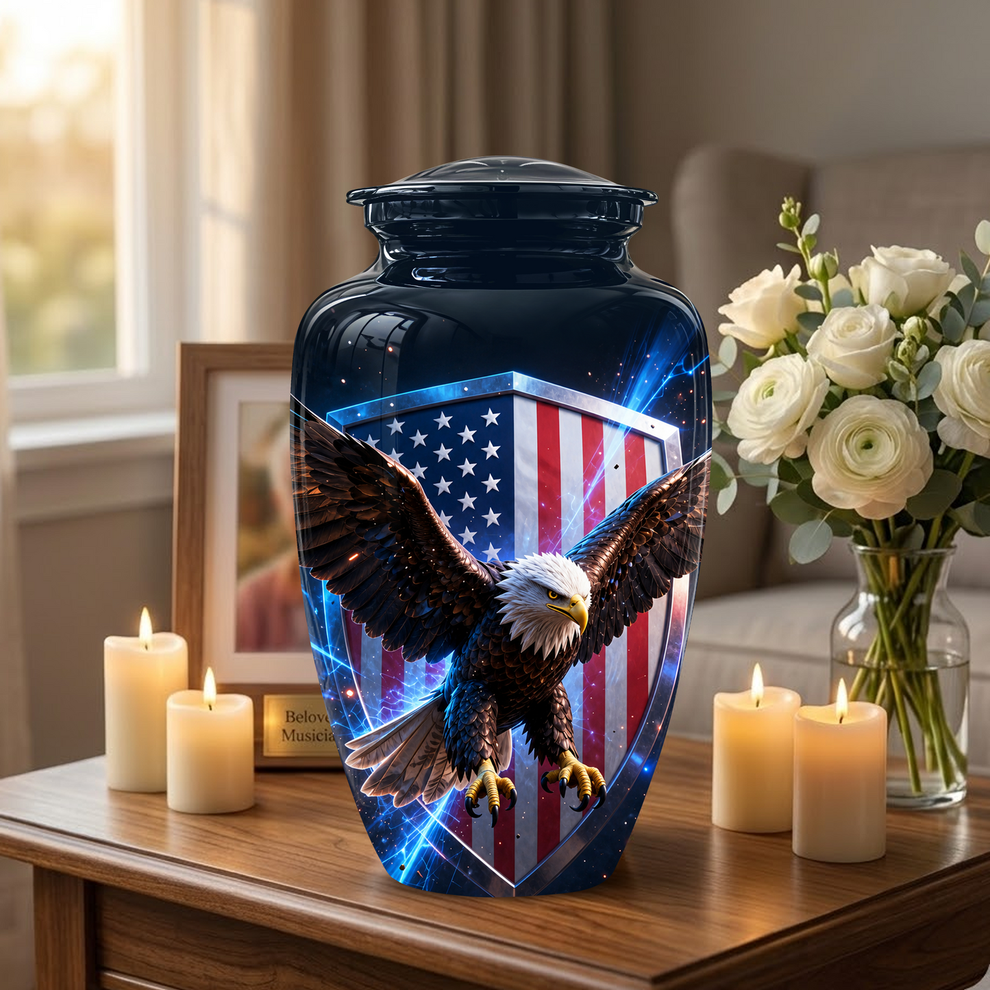 American Bald Eagle Memorial Urn - Personalized Funeral Urns For Ashes