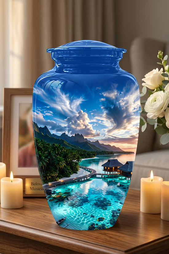 Beach Themed Cremation Urn - Personalized Burial Urns For Human Ashes
