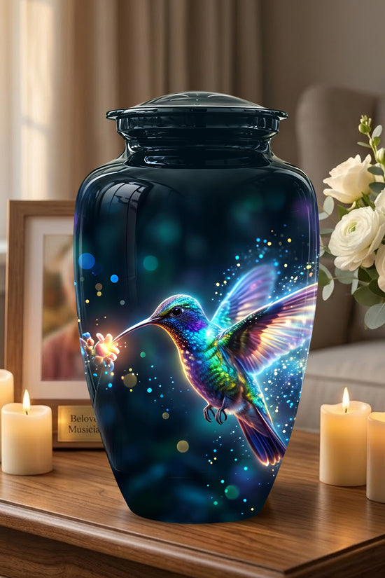 Celestial Colorful Hummingbird Cremation Urn - Majestic Funeral Urns