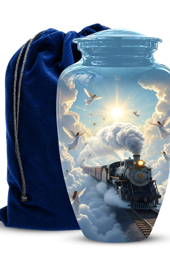 Heavenly Train Cremation Urn – Angel Clouds Memorial Urns For Ashes