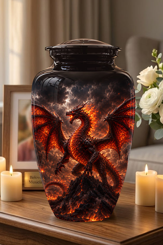 Dragon Fire Cremation Urn - Mythical Dragon Urn For Men & Women Ashes