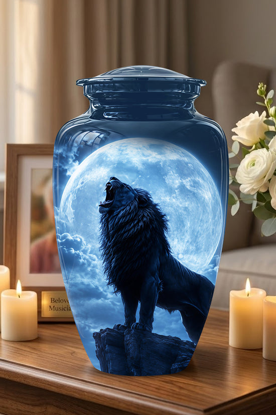 Roaring Lion Cremation Urn - Handcrafted Personalized Urns For Ashes