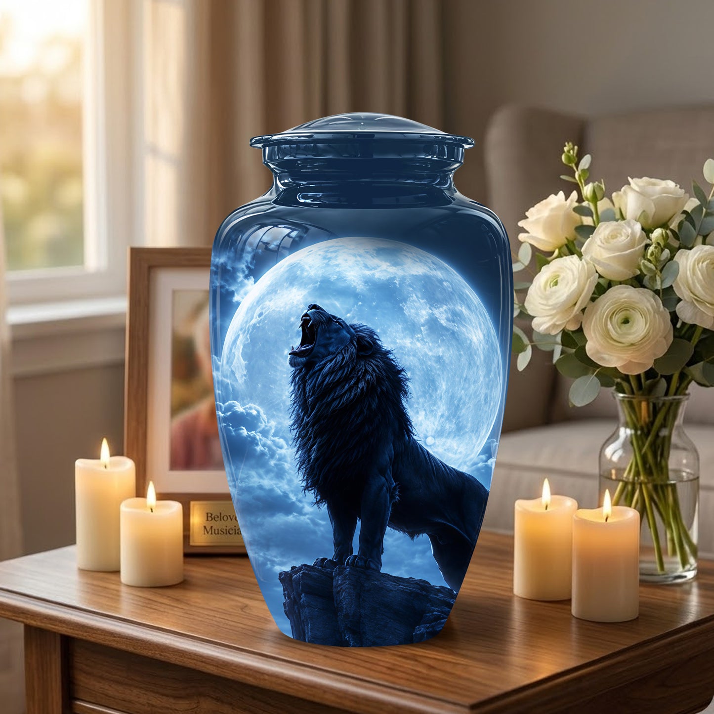 Roaring Lion Cremation Urn - Handcrafted Personalized Urns For Ashes
