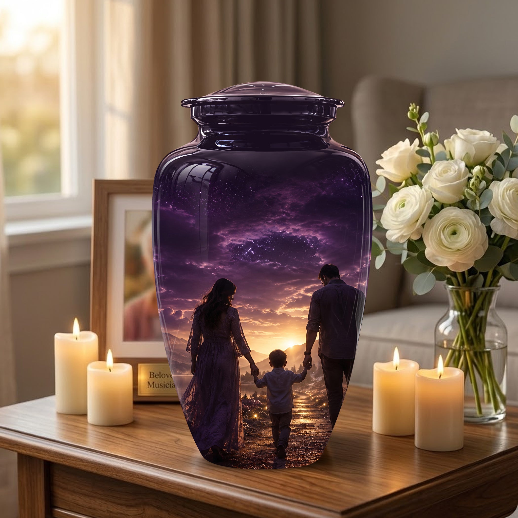 Father, Son & Mother Memorial Urn - Artistic Burial Urns For Human Ashes