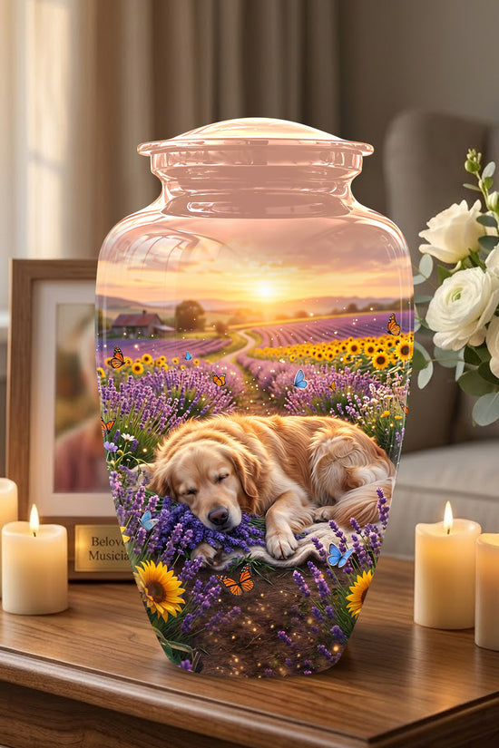 Golden Retriever Gog Memorial Urn - Personalized Pet Urns For Ashes
