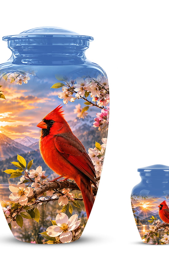 Red Cardinal Bird Cremation Urns - Beautiful Memorial Urns For Ashes