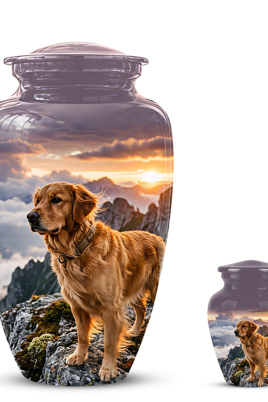 Golden Retriever Themed Urn - Handcrafted Custom Urn For Pet Dog Ashes