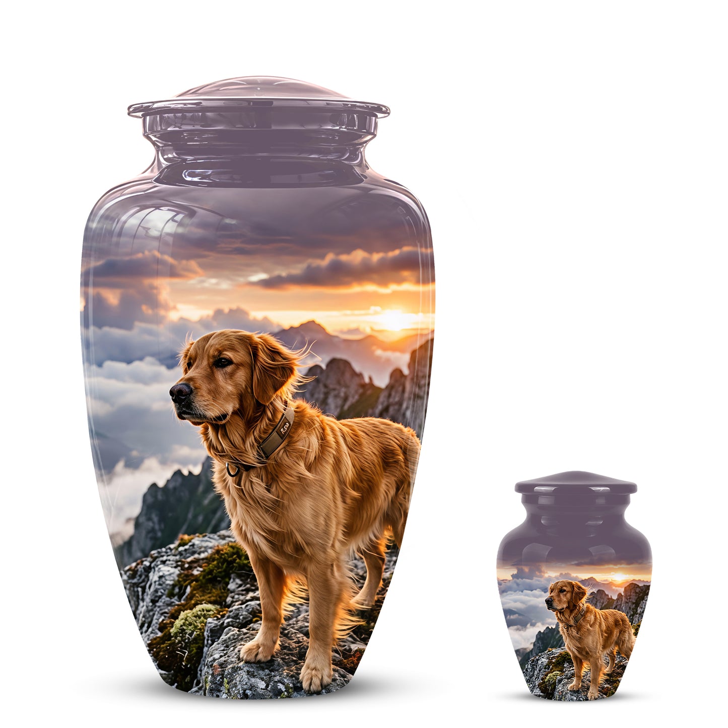 Golden Retriever Themed Urn - Handcrafted Custom Urn For Pet Dog Ashes
