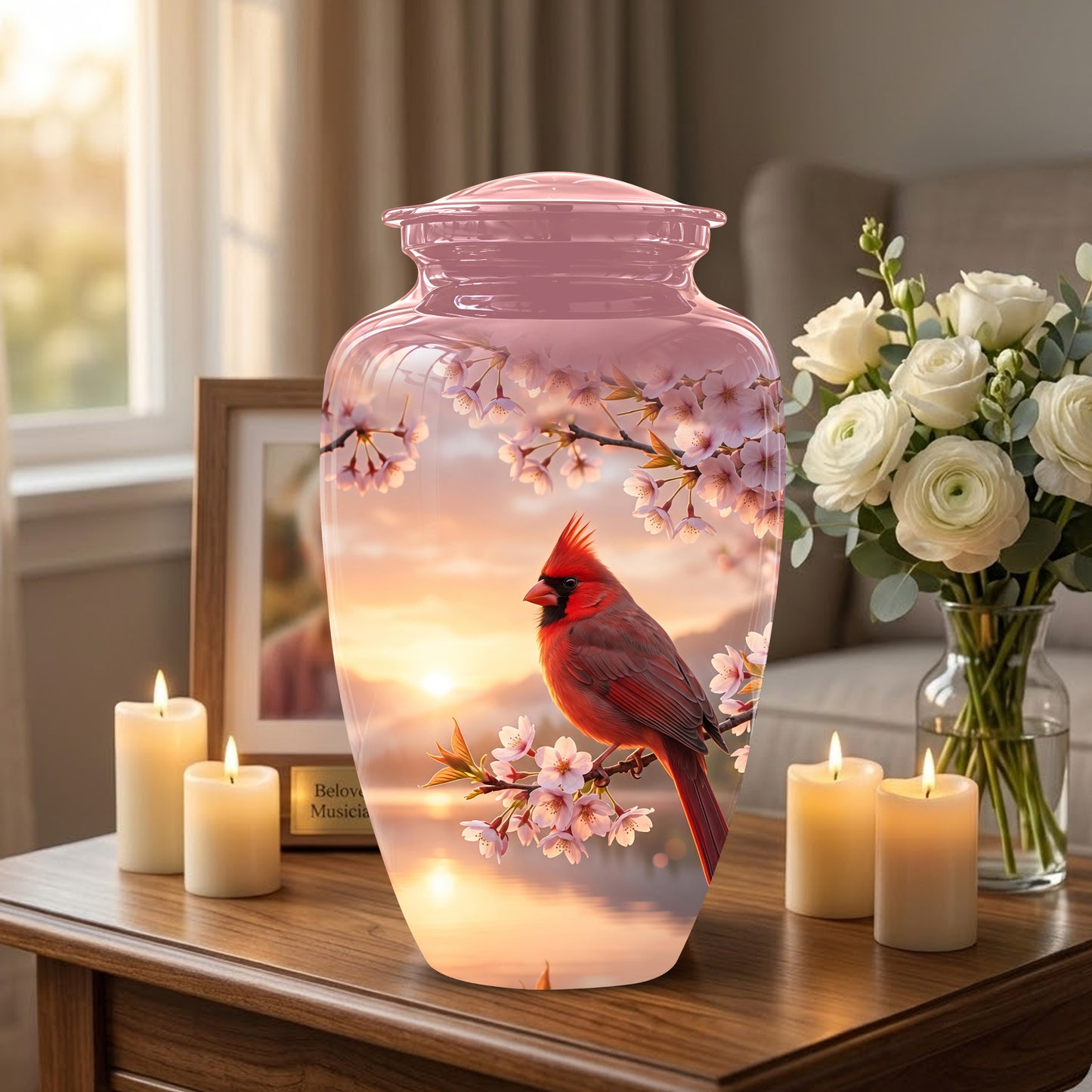 Cardinal Bird Themed Urn - Beautiful Memorial Urns For Spiritual Ashes
