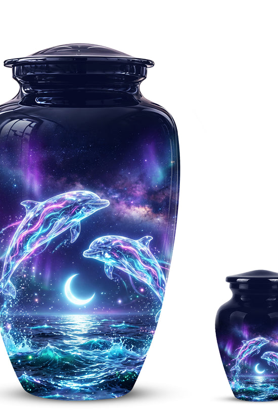 Dolphin Cremation Urn - Artistic Moonlight Memorial Urns For Ashes