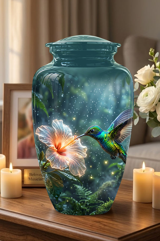 Hummingbird Cremation Urn for Ashes - Elegant Floral Memorial Urn