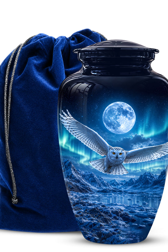 Flying Owl Memorial Urn - Night Owl Cremation Urns For Human Ashes