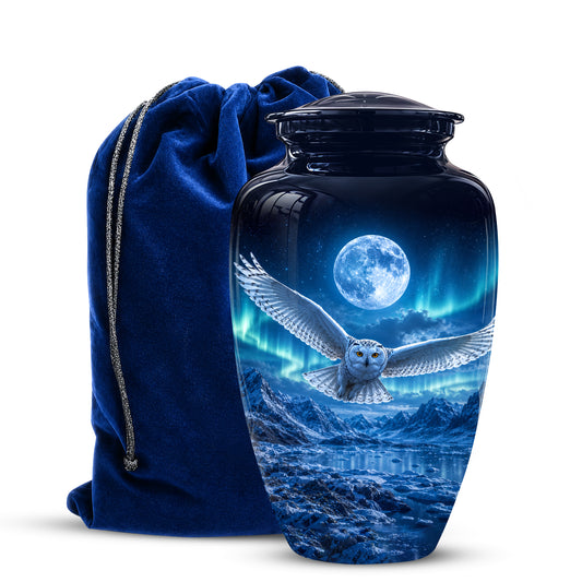 Flying Owl Memorial Urn - Night Owl Cremation Urns For Human Ashes