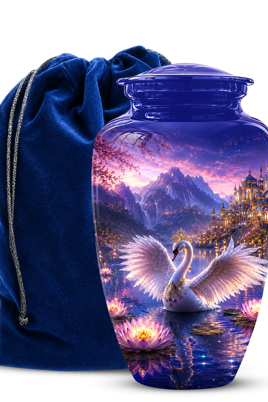 Swan Lake Fantasy Urn - Majestic Burial Urns For Loved Ones Ashes